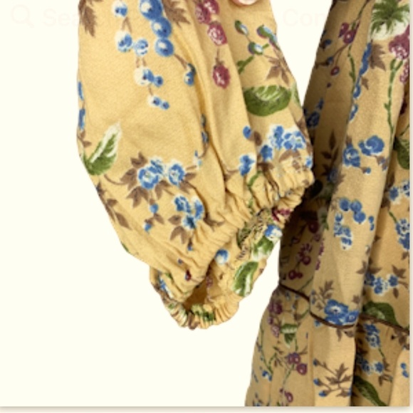 1970's Jody T Vintage Maxi Dress 7 Cottagecore Prairie Hippie Granny - Picture 5 of 12